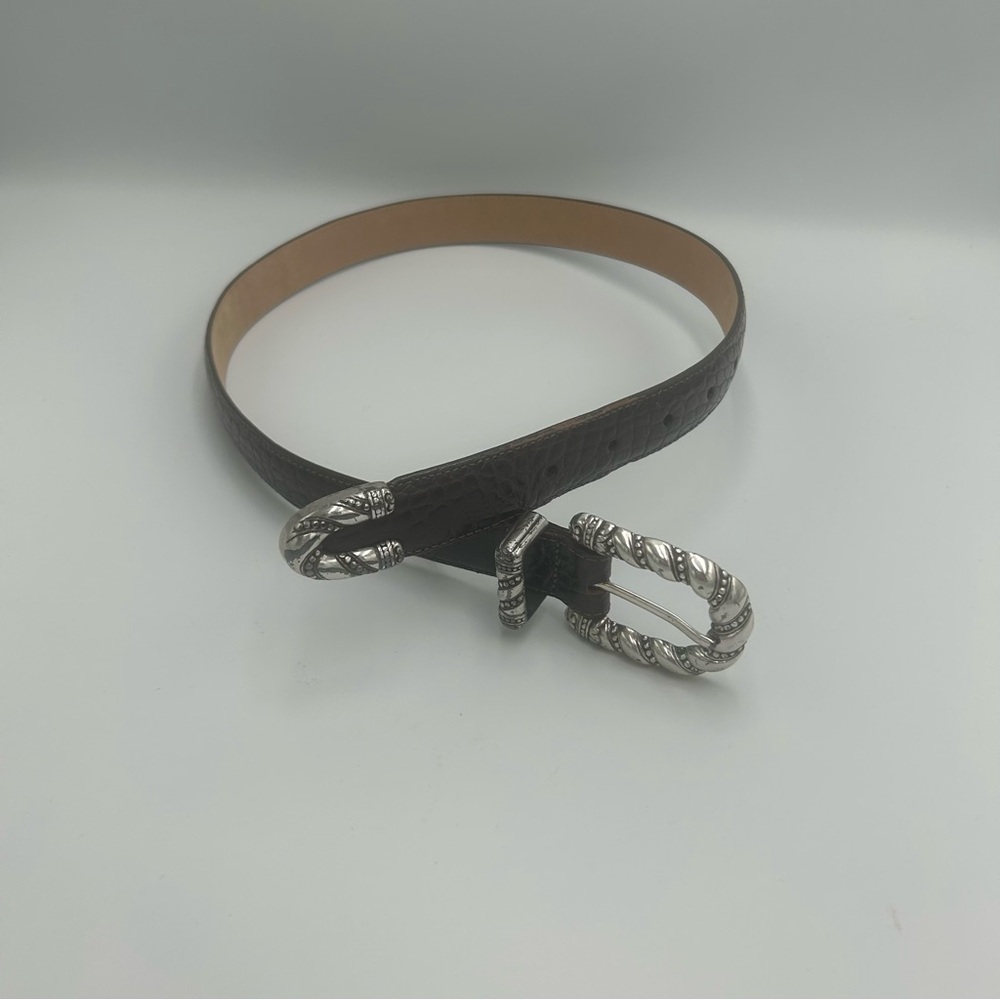Vintage Brighton Brown Leather Belt Size Small 44509 Western Buckle
